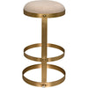 Noir Dior Bar Stool, Metal w/ Brass Finish, 19" W