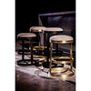 Noir Dior Bar Stool, Metal w/ Brass Finish, 19" W