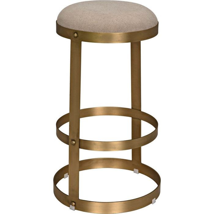 Primary vendor image of Noir Dior Bar Stool, Metal w/ Brass Finish, 19" W