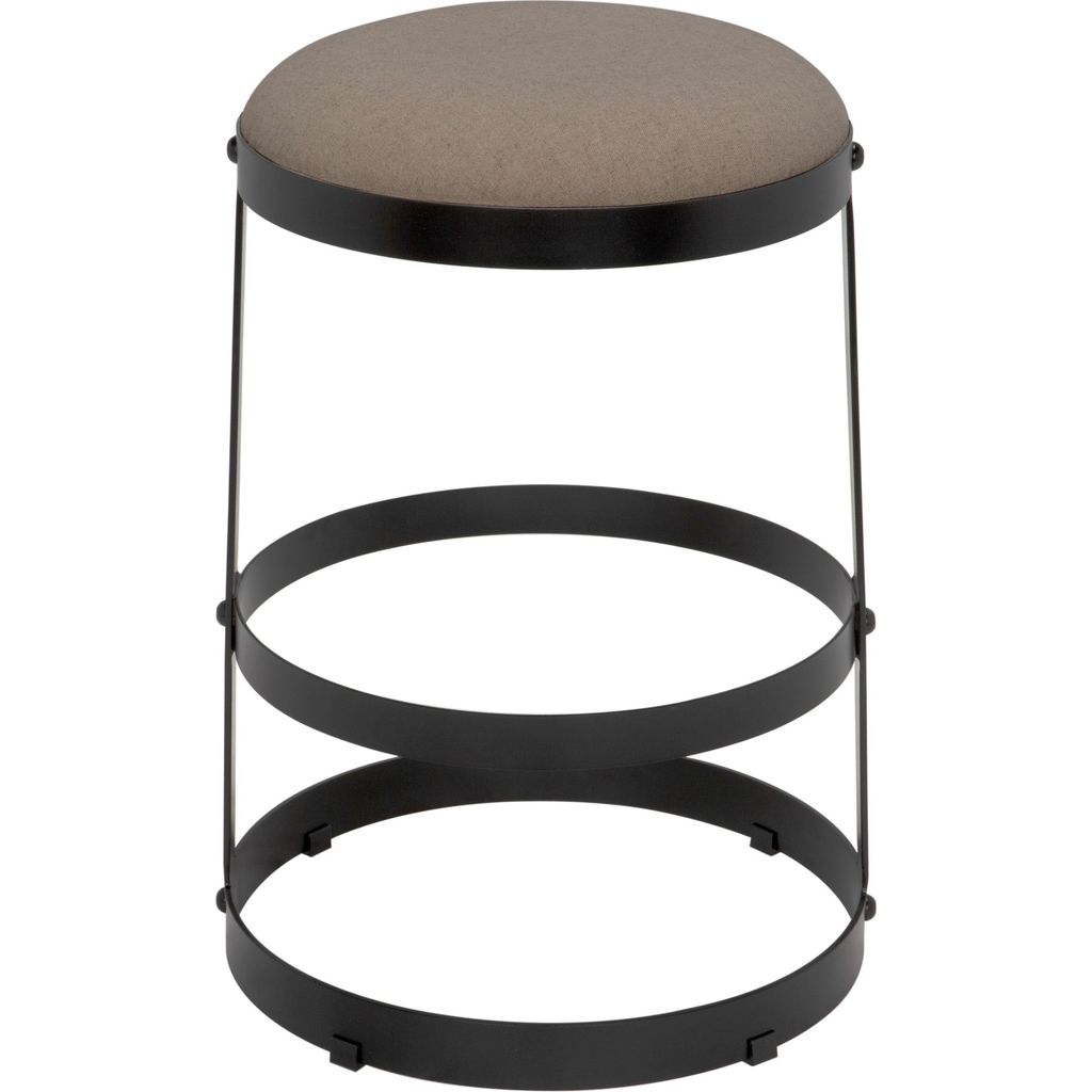 Noir Dior Counter Stool, Black Steel, 19" W