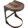 Noir Baxter Counter Stool - Walnut & Industrial Steel, 17" W