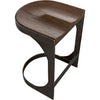 Noir Baxter Counter Stool - Walnut & Industrial Steel, 17" W