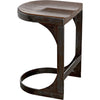 Noir Baxter Counter Stool - Walnut & Industrial Steel, 17" W