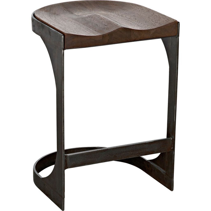 Primary vendor image of Noir Baxter Counter Stool - Walnut & Industrial Steel, 17" W