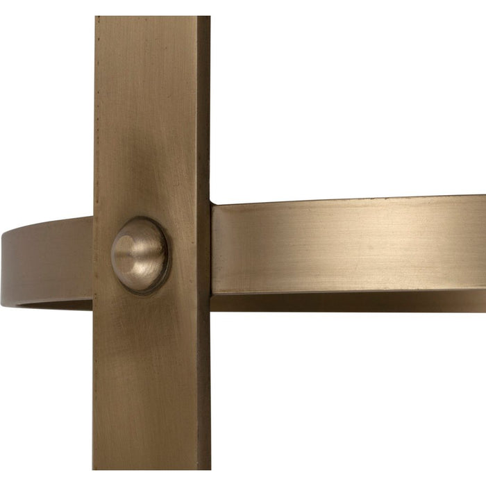 Noir Prince Bar Stool w/ Leather, Brass Finish, 14.5" W