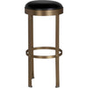 Noir Prince Stool w/ Leather, Brass Finish, 14.5" W