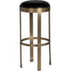 Noir Prince Stool w/ Leather, Brass Finish, 14.5" W