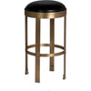 Noir Prince Counter Stool w/ Leather, Brass Finish, 14.5" W