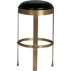 Noir Prince Counter Stool w/ Leather, Brass Finish, 14.5" W