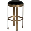 Noir Prince Counter Stool w/ Leather, Brass Finish, 14.5" W