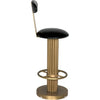 Noir Sedes Bar Stool, Steel w/ Brass Finish, 16" W