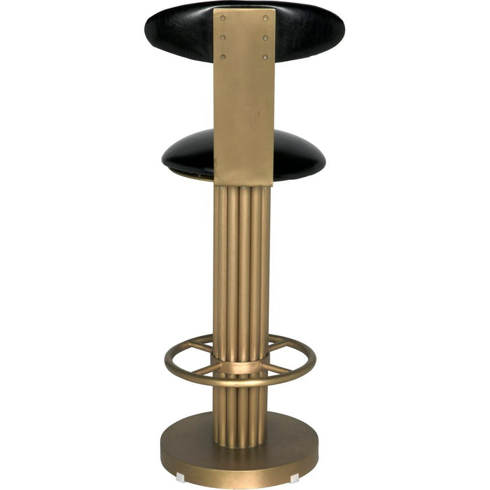 Noir Sedes Bar Stool, Steel w/ Brass Finish, 16" W