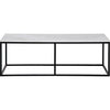 Noir Lois Coffee Table - Industrial Steel & Bianco Crown Marble, 30"