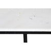 Noir Lois Coffee Table - Industrial Steel & Bianco Crown Marble, 30"