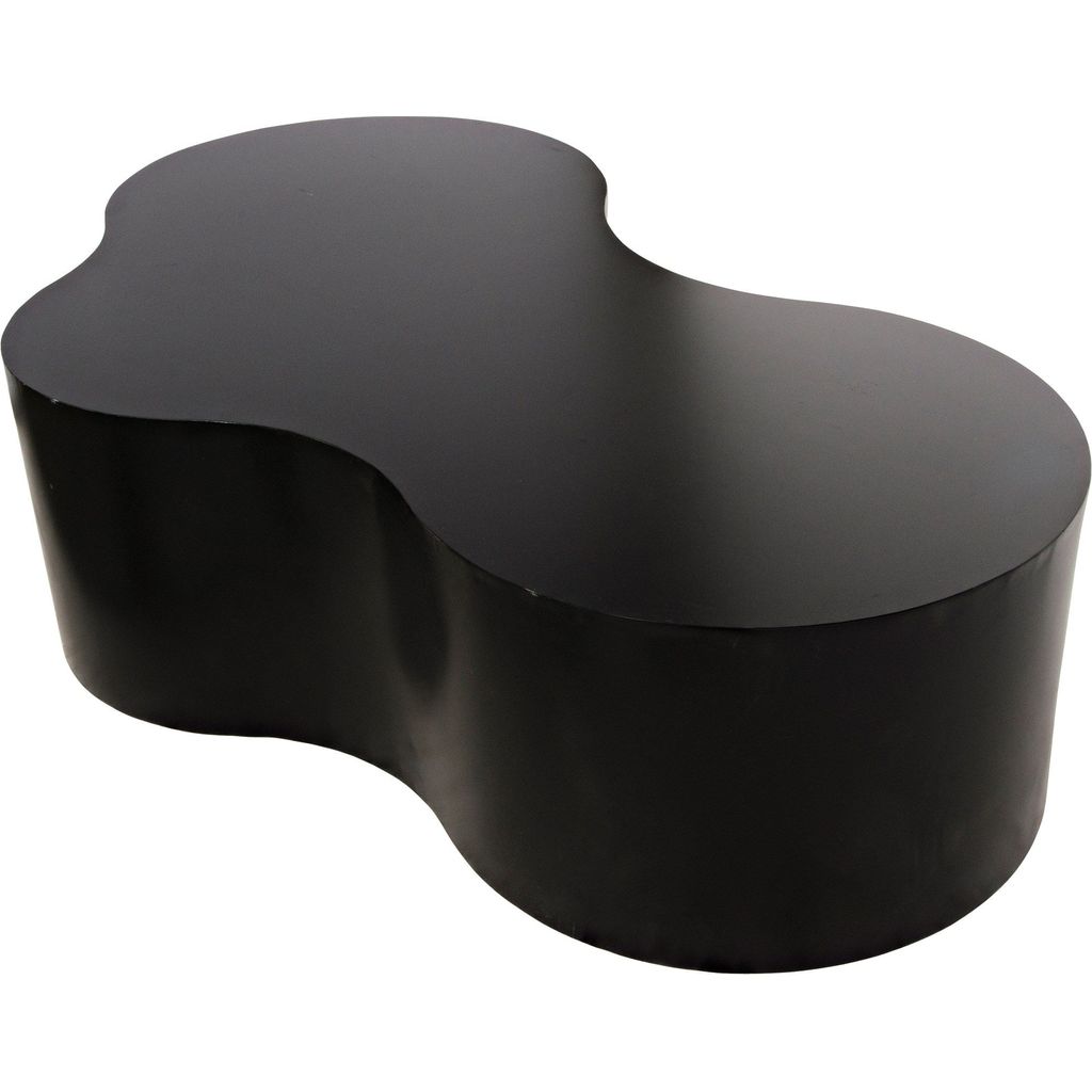 Noir Island Coffee Table, Black Steel, 43"