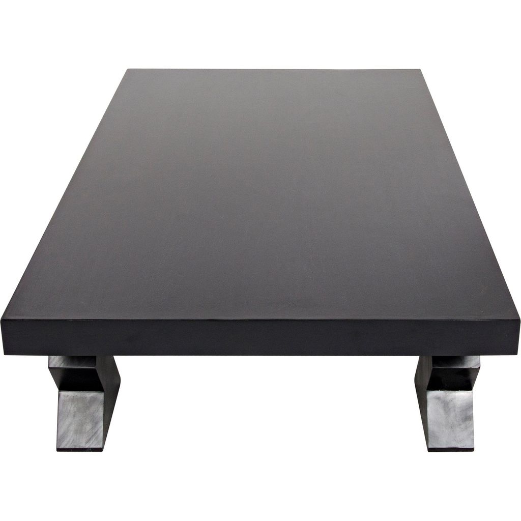 Noir Suzu Coffee Table, Hand Rubbed Black - Mahogany & Veneer, 38"