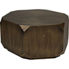 Noir Tytus Coffee Table, Steel w/ Aged Brass Finish, 36"