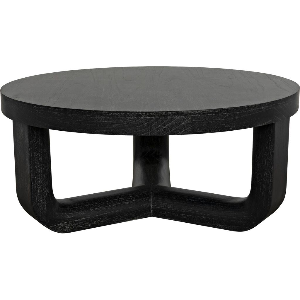 Noir Joel Coffee Table, Cinder Black - Mahogany & Veneer, 40"