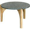 Noir Confucius Coffee Table - Elm & Night Snow Marble, 33.5"