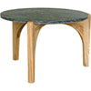 Noir Confucius Coffee Table - Elm & Night Snow Marble, 33.5"