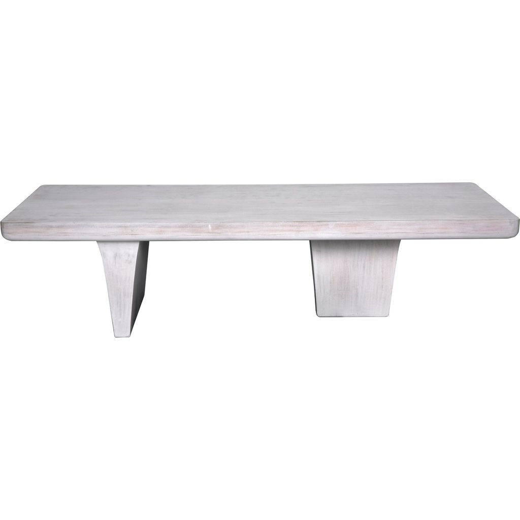 Noir Ward Coffee Table, White Wash - Mahogany & Veneer, 28"