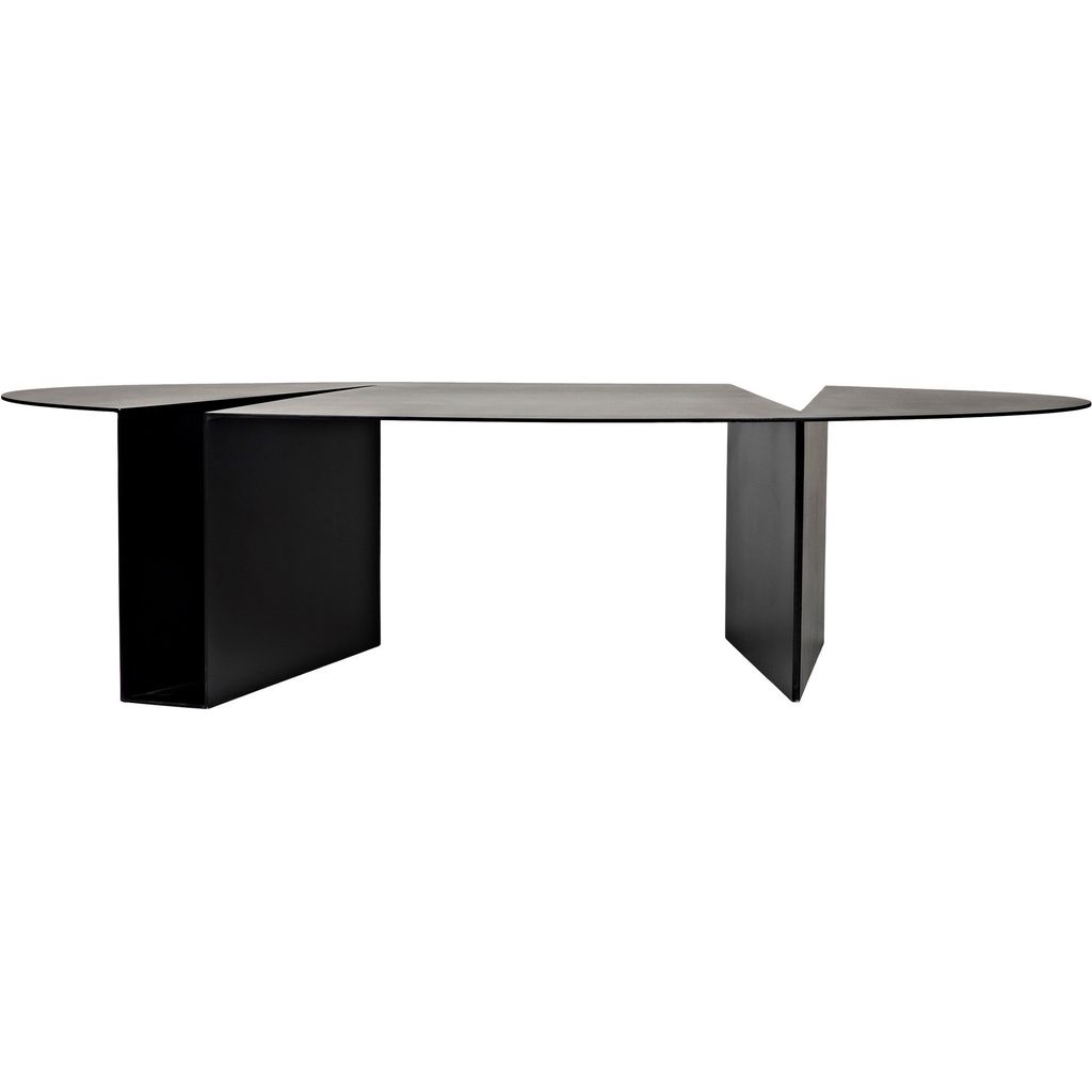 Noir Minerva Coffee Table, Black Steel, 29.5"