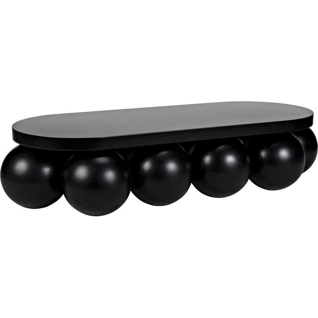 Noir Lambreta Coffee Table, Black Steel, 34"