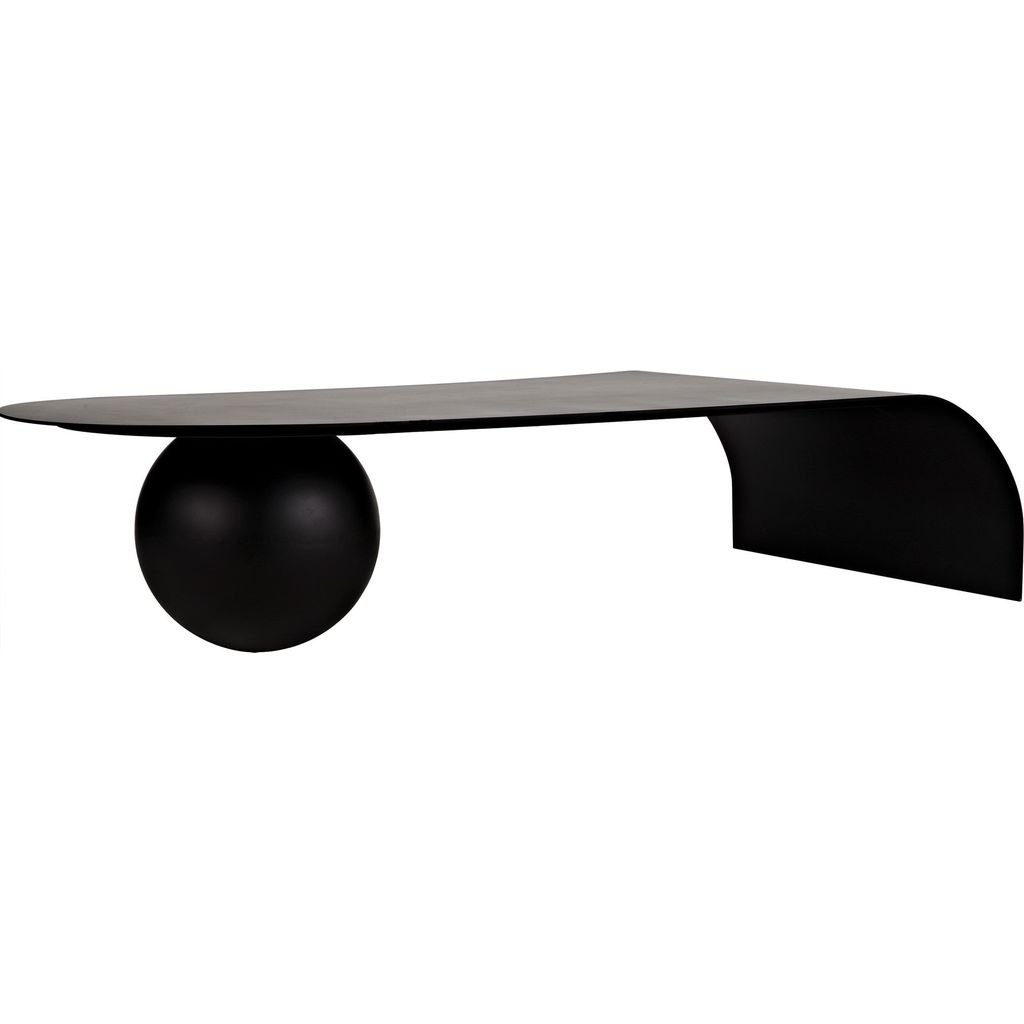 Noir Rosario Coffee Table, Black Steel, 32"