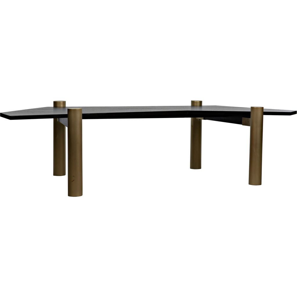 Primary vendor image of Noir Tabu Coffee Table, Brass Finished Legs w/ Ebony Walnut Top, 33"