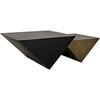 Noir Amboss Coffee Table, Black Metal, Aged Brass Finish, 32"