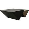 Noir Amboss Coffee Table, Black Metal, Aged Brass Finish, 32"