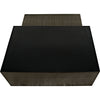 Noir Amboss Coffee Table, Black Metal, Aged Brass Finish, 32"