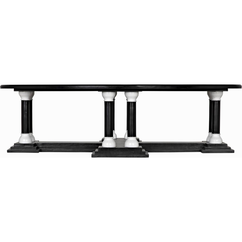 Noir Desoto Coffee Table, Hand Rubbed Black & Solid White - Mahogany, 38"