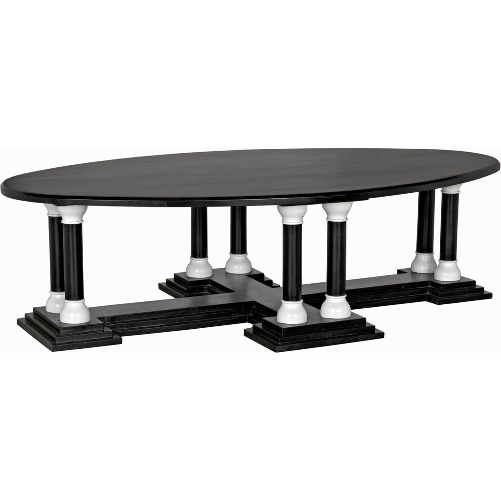 Primary vendor image of Noir Desoto Coffee Table, Hand Rubbed Black & Solid White - Mahogany, 38"