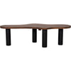 Noir Schulz Coffee Table, Dark Walnut w/ Black Steel Base, 30"