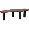 Noir Schulz Coffee Table, Dark Walnut w/ Black Steel Base, 30"