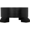 Noir Tambour Coffee Table, Hand Rubbed Black w/ Veneer Top, 44"