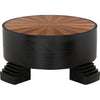 Noir Tambour Coffee Table, Hand Rubbed Black w/ Veneer Top, 44"