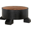 Noir Tambour Coffee Table, Hand Rubbed Black w/ Veneer Top, 44"