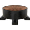 Noir Tambour Coffee Table, Hand Rubbed Black w/ Veneer Top, 44"