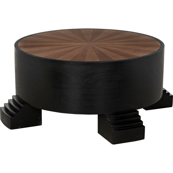 Primary vendor image of Noir Tambour Coffee Table, Hand Rubbed Black w/ Veneer Top, 44"