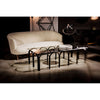 Noir Arcus Coffee Table - Industrial Steel & Glass, 31.5"