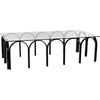 Noir Arcus Coffee Table - Industrial Steel & Glass, 31.5"