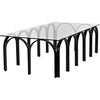 Noir Arcus Coffee Table - Industrial Steel & Glass, 31.5"