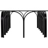 Noir Arcus Coffee Table - Industrial Steel & Glass, 31.5"