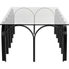 Noir Arcus Coffee Table - Industrial Steel & Glass, 31.5"