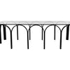 Noir Arcus Coffee Table - Industrial Steel & Glass, 31.5"