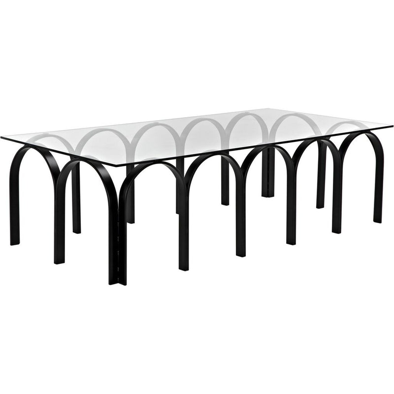 Primary vendor image of Noir Arcus Coffee Table - Industrial Steel & Glass, 31.5