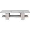 Noir Humphrey Coffee Table, White Wash - Mahogany, 32"