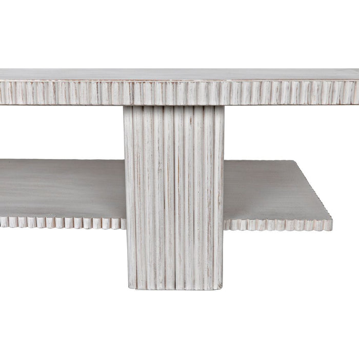 Noir Humphrey Coffee Table, White Wash - Mahogany, 32"